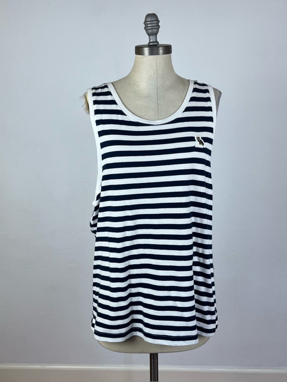 October’s Very Own Navy Blue Stripe Tank Top